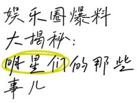 黑料门独家爆料爆料—关于娱乐圈黑料包括什么